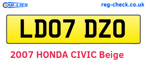 LD07DZO are the vehicle registration plates.