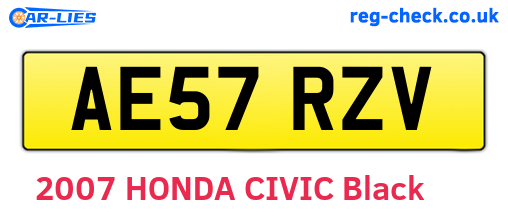 AE57RZV are the vehicle registration plates.