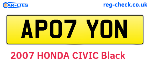 AP07YON are the vehicle registration plates.