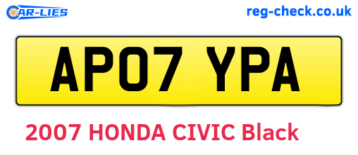 AP07YPA are the vehicle registration plates.