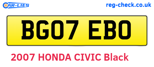 BG07EBO are the vehicle registration plates.
