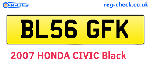 BL56GFK are the vehicle registration plates.