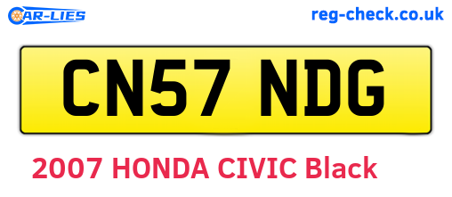 CN57NDG are the vehicle registration plates.