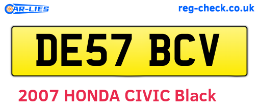 DE57BCV are the vehicle registration plates.