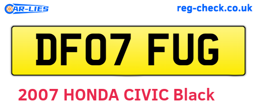 DF07FUG are the vehicle registration plates.