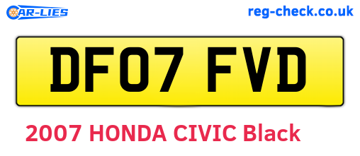 DF07FVD are the vehicle registration plates.