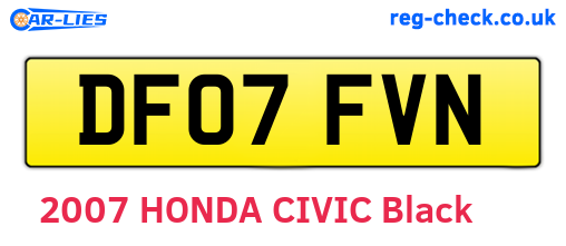 DF07FVN are the vehicle registration plates.