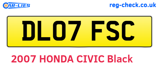 DL07FSC are the vehicle registration plates.