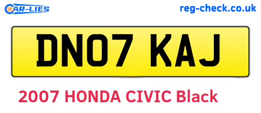 DN07KAJ are the vehicle registration plates.