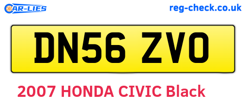 DN56ZVO are the vehicle registration plates.