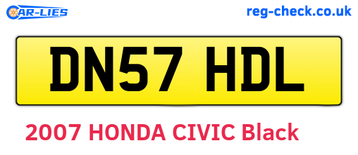 DN57HDL are the vehicle registration plates.