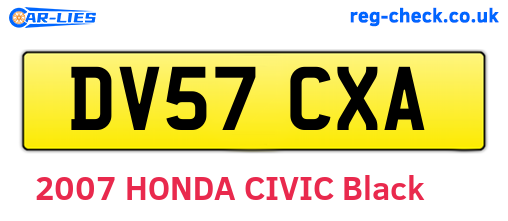 DV57CXA are the vehicle registration plates.