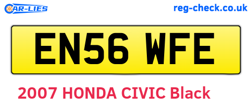 EN56WFE are the vehicle registration plates.