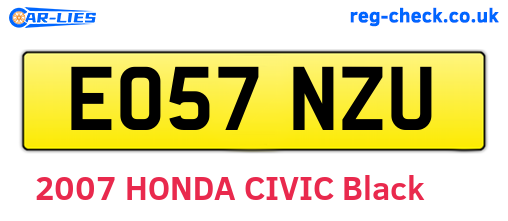 EO57NZU are the vehicle registration plates.