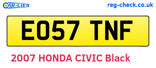 EO57TNF are the vehicle registration plates.