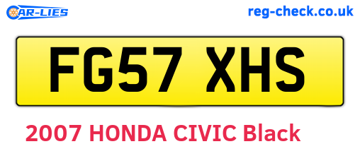 FG57XHS are the vehicle registration plates.
