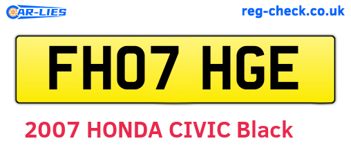 FH07HGE are the vehicle registration plates.