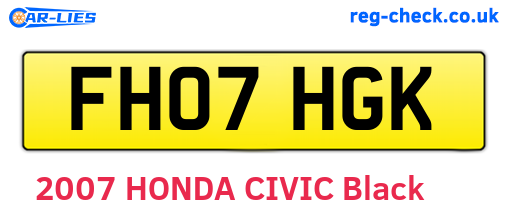 FH07HGK are the vehicle registration plates.