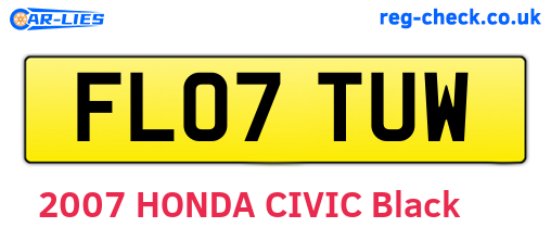 FL07TUW are the vehicle registration plates.
