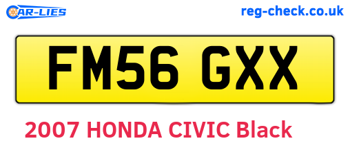 FM56GXX are the vehicle registration plates.