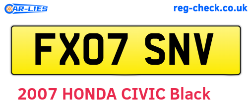 FX07SNV are the vehicle registration plates.