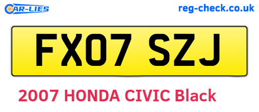 FX07SZJ are the vehicle registration plates.