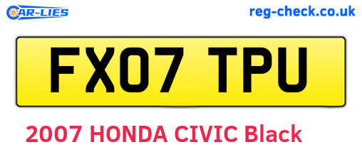 FX07TPU are the vehicle registration plates.