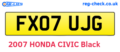 FX07UJG are the vehicle registration plates.