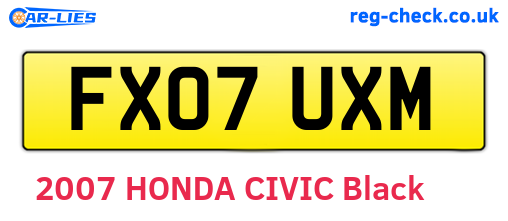 FX07UXM are the vehicle registration plates.
