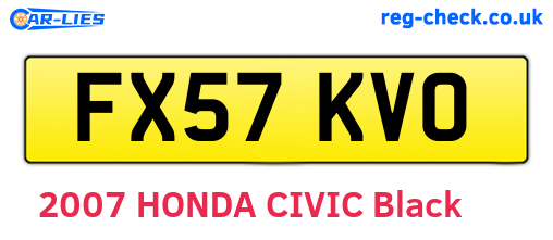 FX57KVO are the vehicle registration plates.