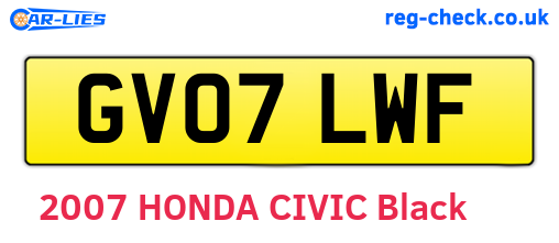 GV07LWF are the vehicle registration plates.