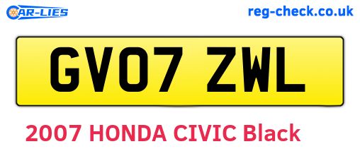 GV07ZWL are the vehicle registration plates.