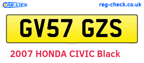GV57GZS are the vehicle registration plates.