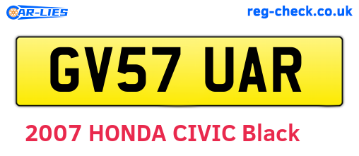 GV57UAR are the vehicle registration plates.