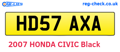 HD57AXA are the vehicle registration plates.