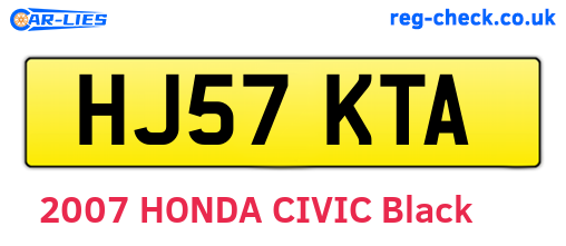 HJ57KTA are the vehicle registration plates.