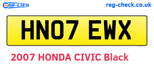 HN07EWX are the vehicle registration plates.