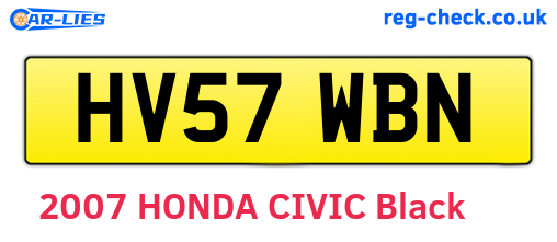 HV57WBN are the vehicle registration plates.