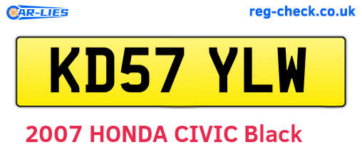KD57YLW are the vehicle registration plates.