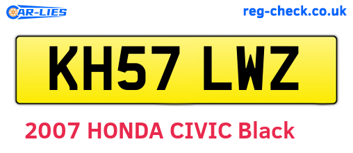 KH57LWZ are the vehicle registration plates.