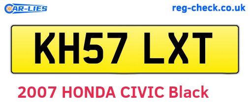 KH57LXT are the vehicle registration plates.