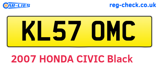 KL57OMC are the vehicle registration plates.