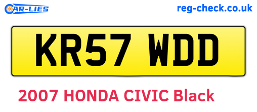 KR57WDD are the vehicle registration plates.