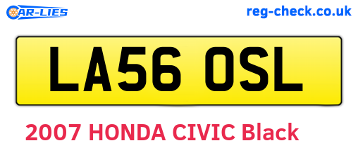 LA56OSL are the vehicle registration plates.