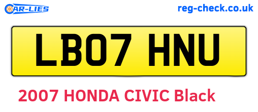 LB07HNU are the vehicle registration plates.