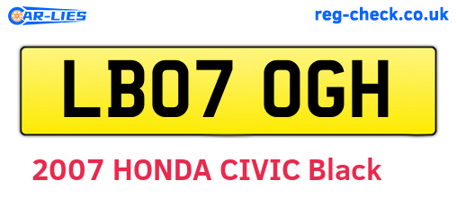 LB07OGH are the vehicle registration plates.