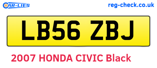LB56ZBJ are the vehicle registration plates.