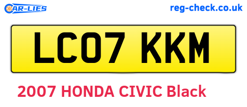 LC07KKM are the vehicle registration plates.