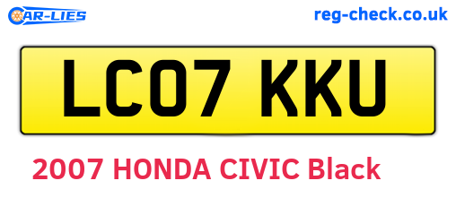LC07KKU are the vehicle registration plates.
