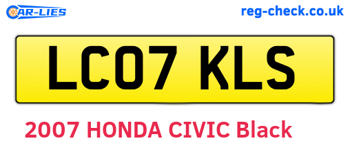 LC07KLS are the vehicle registration plates.